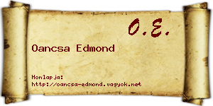 Oancsa Edmond névjegykártya